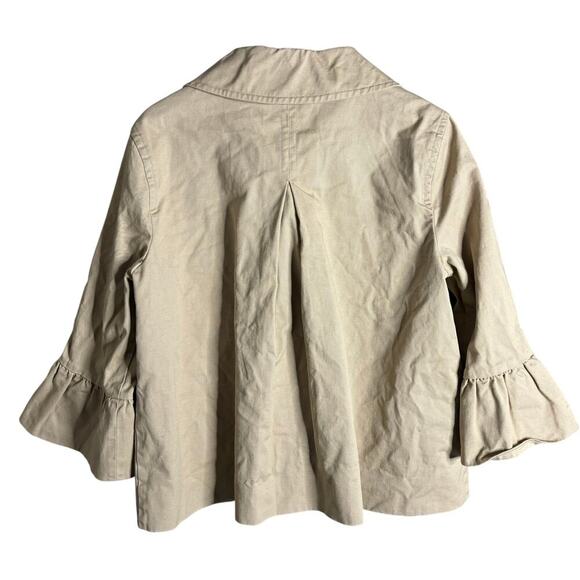 Draper James Casual Peplum Sleeve Utility Jacket Khaki Size 12 - Picture 7 of 8